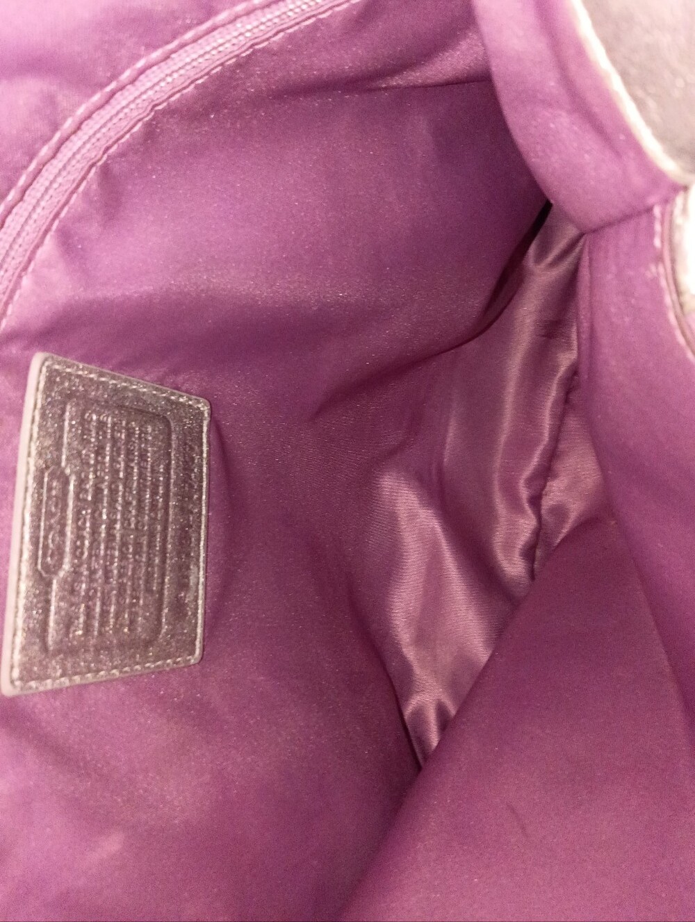 Coach Purple Multi Signature Tote with Silver Handles - Picture 6 of 7